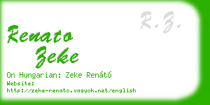 renato zeke business card