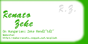 renato zeke business card